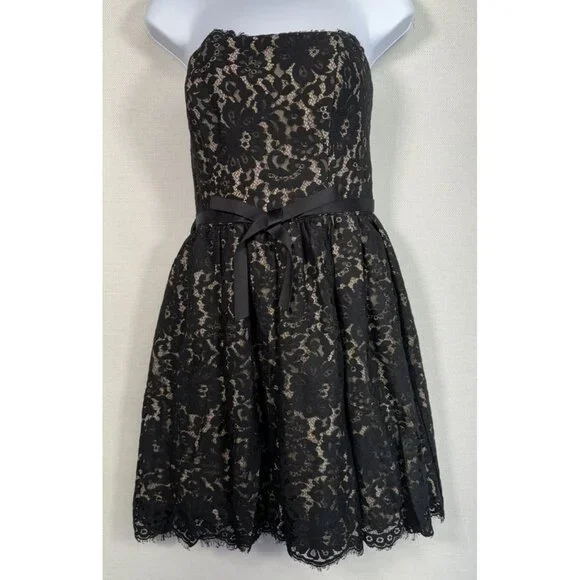 Neiman Marcus | Dresses | Robert Rodriguez Neiman Marcus Womens Jun Party  Dress Size 2 Black Lace | Poshmark